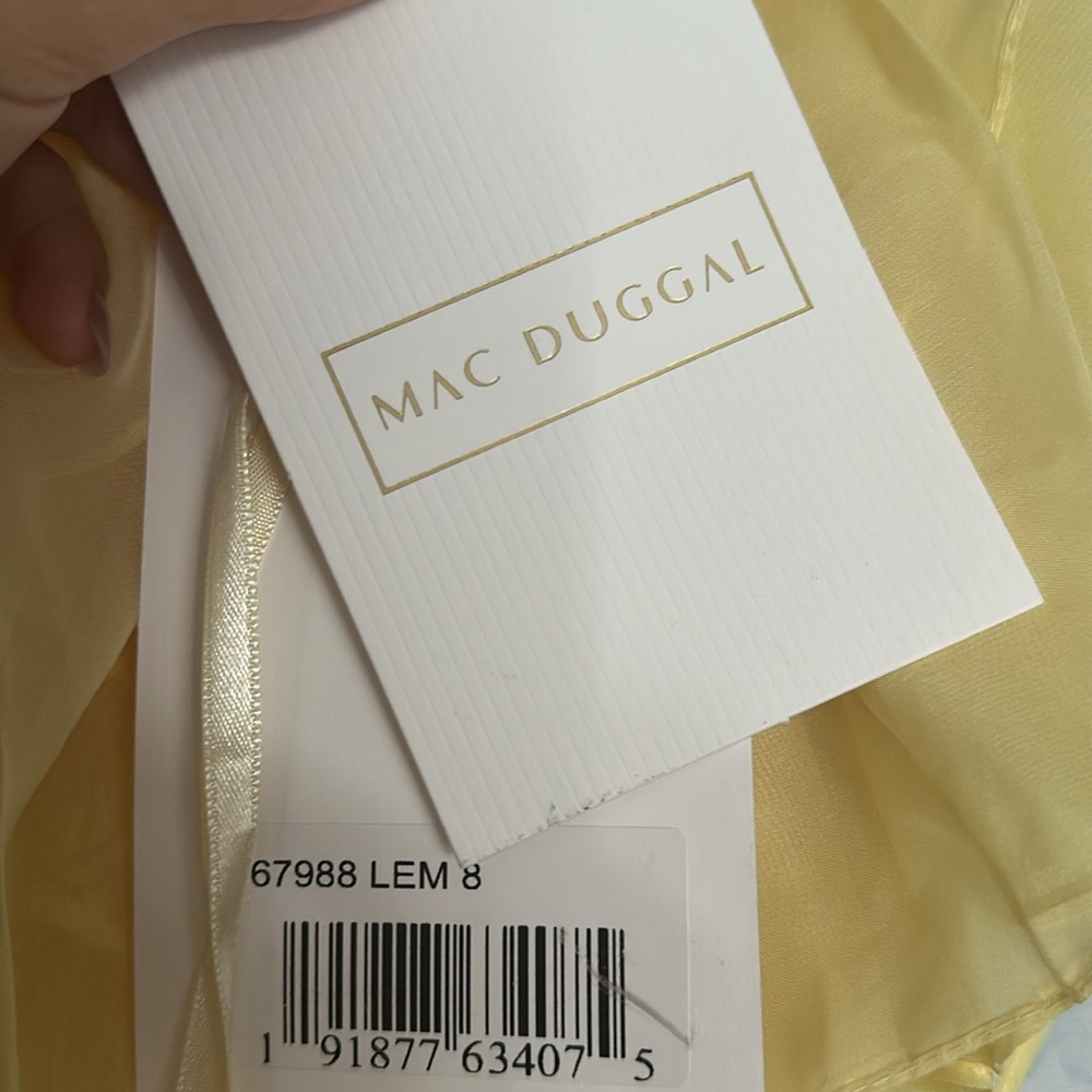 Mac Duggal Yellow Ruffled Prom Dress - Picture 3 of 8